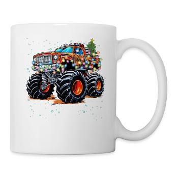Kinder und Erwachsene Monster Truck Weihnachtsthema - Tasse - Weiß - Rechts