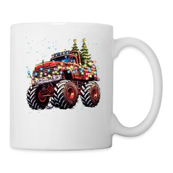 Weihnachtsbeleuchtung Offroad-LKW Weihnachtsthema - Tasse - Weiß - Rechts