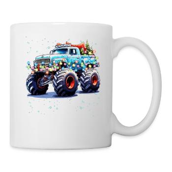 Mosnter Truck Lover Cool Christmas Design for Men, - Mug - white - Right