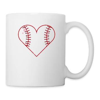 Baseball Heart Valentine's Day Funny Couple Matching - Mug - white - Right