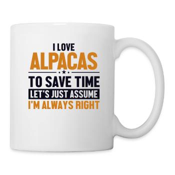 Alpagas Supposons que j’aie raison Huacaya Pako Lama - Mug blanc - blanc - Droite