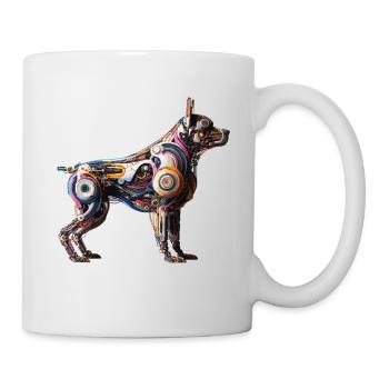 Chien Robot Abstrait Coloré - Mug blanc - blanc - Droite