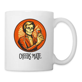 Skeleton ghost with a glass, cheers buddy - Mug - white - Right