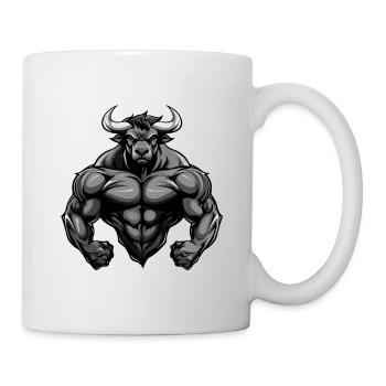 Bull Bull Musculation Muscles - Mug blanc - blanc - Droite
