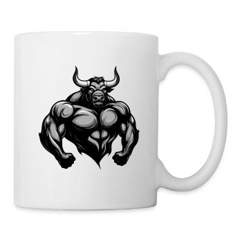 Bulle Stier Muskeln Workout Gym - Tasse - Weiß - Rechts