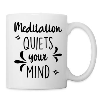 Meditation quiets your mind - Mug blanc - blanc - Droite