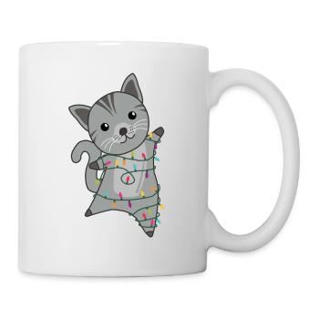 Katze Weihnachten Schnee Winter Tiere Katzen - Tasse - Weiß - Rechts