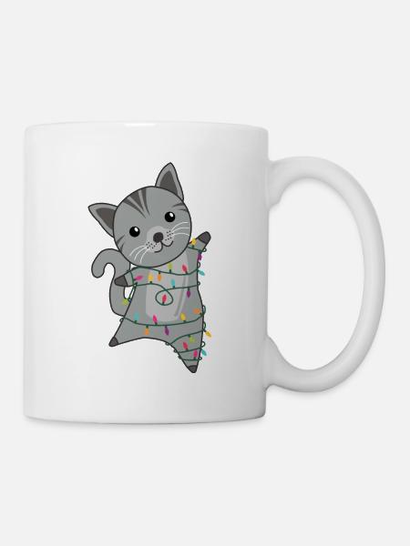 Chat, Noël, Neige, Hiver, Animaux, Chats - Mug blanc - blanc