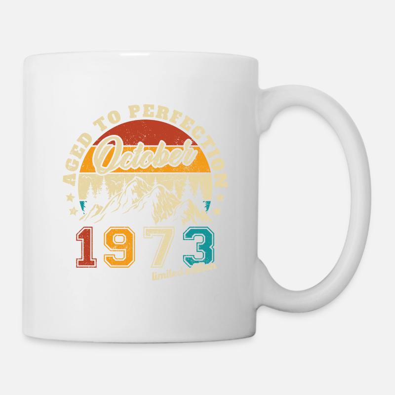 Cadeau Anniversaire Rétro Vintage 1973 Octobre - Mug blanc - blanc