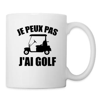 Je Peux Pas J'ai Golf - Mug blanc - blanc - Droite