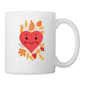 Herbst, Herz, Ich liebe den Herbst Geschenk - Tasse - Weiß - Rechts