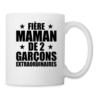 Fière Maman de 2 Garçons Extraordinaire - Cadeau - Mug blanc - blanc - Droite