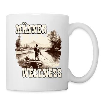 Männer Wellness Angelausflug Angler Geschenk - Tasse - Weiß - Rechts