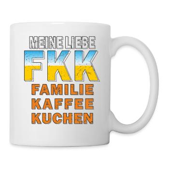 FKK FAMILIE KAFFEE KUCHEN GRUNGE - Tasse - Weiß - Rechts