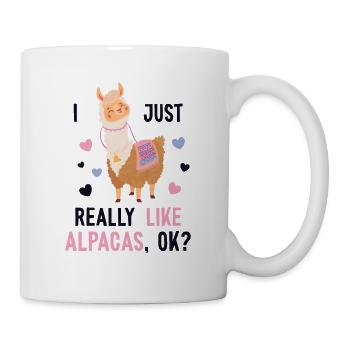 J’aime beaucoup les alpagas Huacaya Pako Lama - Mug blanc - blanc - Droite