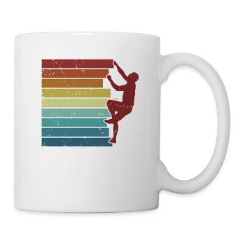 Retro Bouldern Speedklettern Sportklettern - Tasse - Weiß - Rechts