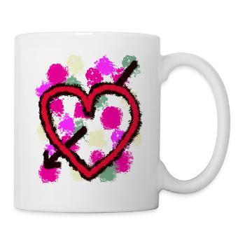 i love lieben verliebt Freundin Freund Herz Amor - Tasse - Weiß - Rechts