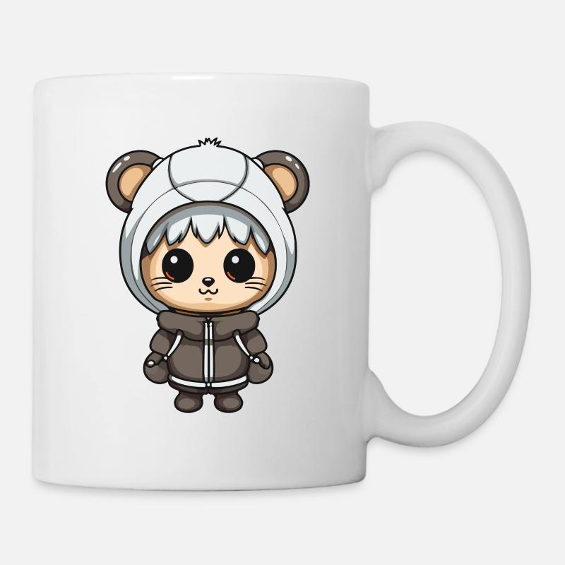 Maus Winter Comic Niedlich - Tasse - Weiß