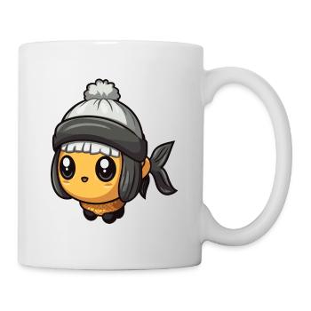 Fisch Winter Comic Niedlich - Tasse - Weiß - Rechts