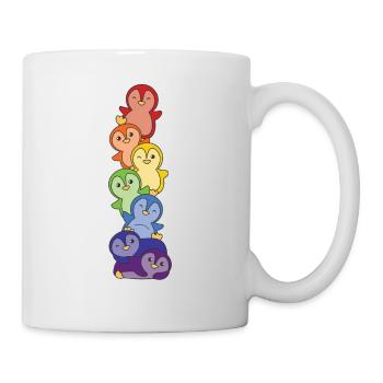 Rainbow Flag Gay Pride LGBTQ Pinguin süßer Pinguin - Tasse - Weiß - Rechts