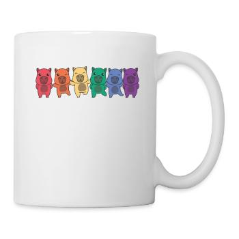 Regenbogen Capybara Flag Pride LGBTQ süße Tiere - Tasse - Weiß - Rechts