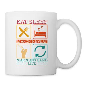 Manger Dormir Marche Répéter Fanfare Vie Orchestr - Mug blanc - blanc - Droite