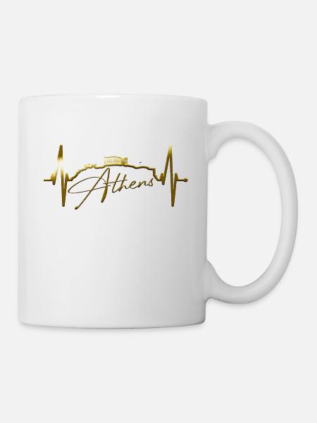 Athènes Skyline Heartbeat Grèce Acropole - Mug blanc - blanc