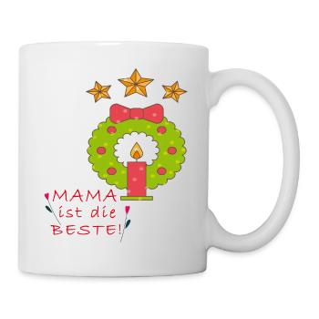 Weihnachten, Mama ist die Beste - Tasse - Weiß - Rechts
