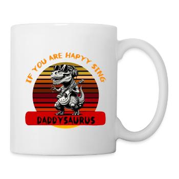 funny T-shirt:"Daddy Dinosaur Funny T-Shirt" - Mug - white - Right