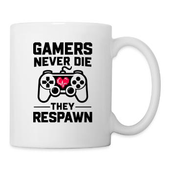 Gamer sterben nie, sie respawnen - Tasse - Weiß - Rechts
