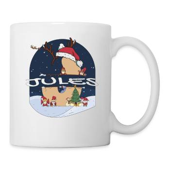 Toller Jules Name mit Weihnachtsmütze im Weihnachtsthema - Tasse - Weiß - Rechts