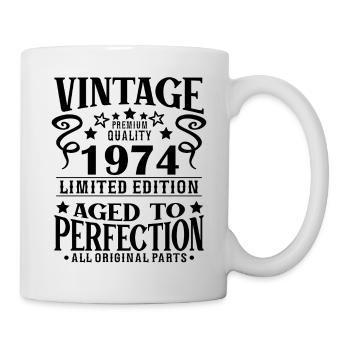 Retro Vintage 1974 Anniversaire 50 Ans Né en 1974 - Mug blanc - blanc - Droite