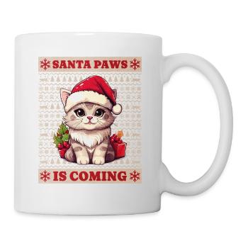 Cat Christmas Santa Paws Merry Catmas Ugly - Mug - white - Right