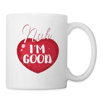 Funny Anti Valentine's Day Heart Single Pride Close - Mug - white - Right