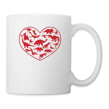 Dinosaurier Liebe Steal Heart Cute Valentinstag - Tasse - Weiß - Rechts
