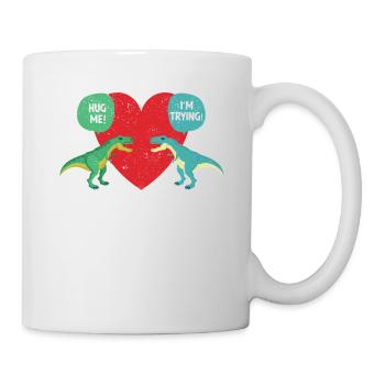 T-Rex dinosaure correspondant couple me serrant dans ses bras - Mug blanc - blanc - Droite