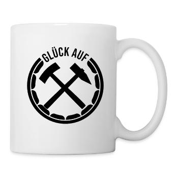 Glück auf Erzgebirge Bergbau - Tasse - Weiß - Rechts