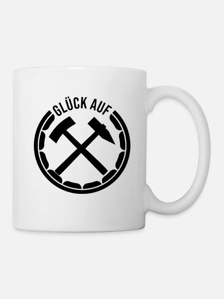 Glück auf Erzgebirge Bergbau - Tasse - Weiß
