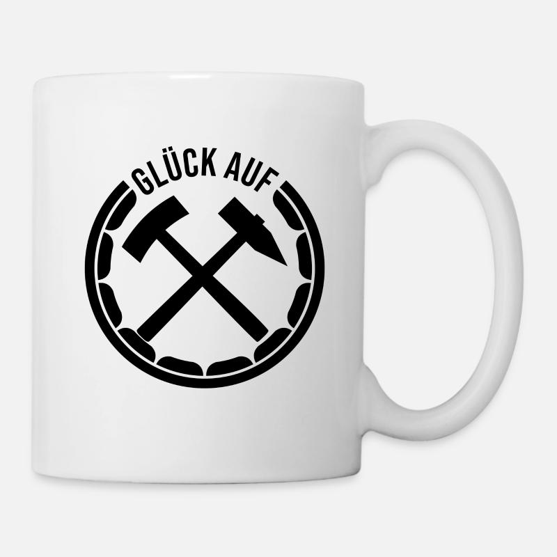 Glück auf Erzgebirge Bergbau - Tasse - Weiß
