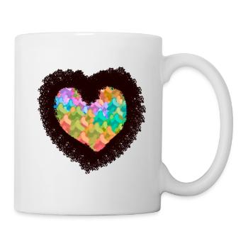 nature, nature lover, heart, firs, trees, forest - Mug - white - Right