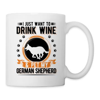 Berger allemand et vin - Mug blanc - blanc - Droite
