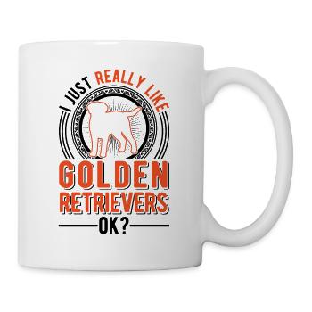 Ich mag einfach Golden Retriever - Tasse - Weiß - Rechts