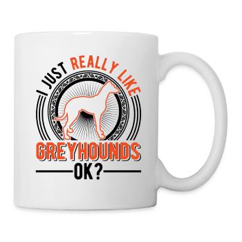 J’aime juste les lévriers Greyhound Galgo - Mug blanc - blanc - Droite