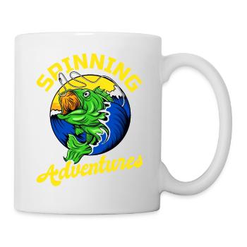 Fishing, Angler, Fisherman Fishing and Pike Fishing - Mug - white - Right