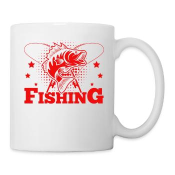 Fishing, Angler, Fisherman Fishing and Pike Fishing - Mug - white - Right