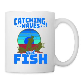 Fishing, Angler, Fisherman Fishing and Pike Fishing - Mug - white - Right