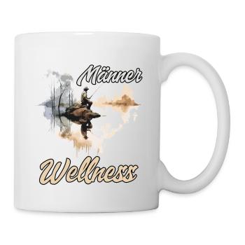 Männer Wellness Angler Geschenk Angler Herren - Tasse - Weiß - Rechts