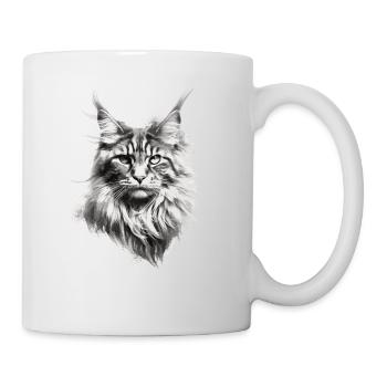 Cadeau de fans de chat Maine coon pour le propriétaire du chat - Mug blanc - blanc - Droite