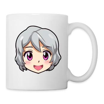 Emoji Visage Anime Heureux Mignon - Chemise Anime - Mug blanc - blanc - Droite