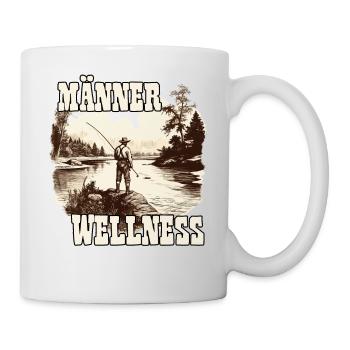 Vintage Angler Herren T-Shirt für Sportangler - Tasse - Weiß - Rechts